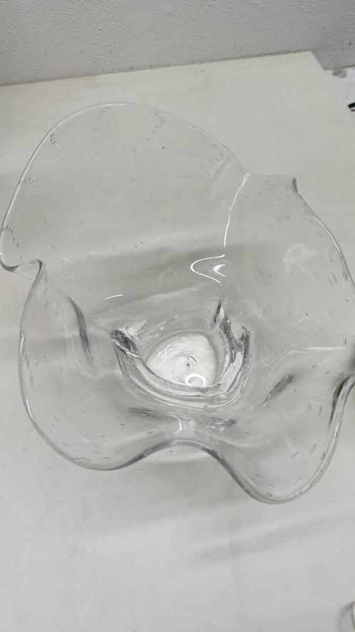 Ronde/Vierkante/Meer hoekige vaas/schaal - handgeblazen glas, Antiek en Kunst, Antiek | Glas en Kristal, Ophalen of Verzenden