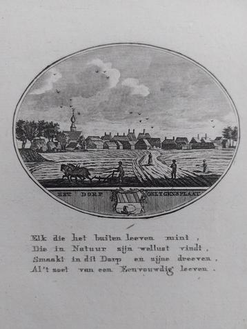 23 / Oelingensplaat Ooltgenplaat Gravure 18e eeuw Ollefen beschikbaar voor biedingen
