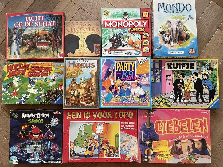 Bordspellen oa Party & co Junior en Monopoly junior (1/2), Hobby en Vrije tijd, Gezelschapsspellen | Bordspellen, Gebruikt, Een of twee spelers