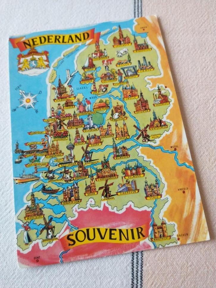 Nederland Souvenir - Illustratie, Verzamelen, Ansichtkaarten | Nederland, Gelopen, Noord-Holland, 1980 tot heden, Ophalen of Verzenden