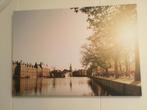 Groot canvas doek Hofvijver te Den Haag, Huis en Inrichting, Ophalen, 125 cm of meer, Zo goed als nieuw, Schilderij