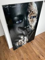 Plexiglasplaat zwart met goud - vrouw, Antiek en Kunst, Kunst | Schilderijen | Abstract, Ophalen