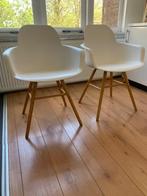 2 witte kuipstoelen, Huis en Inrichting, Stoelen, Ophalen, Gebruikt, Wit, Twee