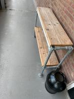 Steigerhouten tafels salon en side table, Ophalen, Gebruikt, Rechthoekig, Minder dan 50 cm