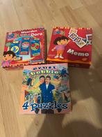 Spelletjes: Dora Woorden, Memo & Ernst Bobbie Puzzles, Ophalen, Meer dan 50 stukjes, Gebruikt, 4 tot 6 jaar