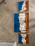 Modern Abstract Drieluik Schilderij Kunstwerk Ingelijst Klaa, Antiek en Kunst, Ophalen