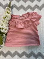 ZGAN, koraalroze shirt met roezelkraagje van de H&M, maat 68, Meisje, H&M, Ophalen of Verzenden, Zo goed als nieuw