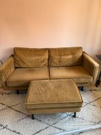 BePureHome Bank Rodeo Velvet Oker Geel + Hocker Mooie Prijs!, Ophalen, Gebruikt