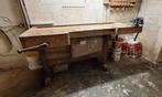 Oude zware werkbank, Doe-het-zelf en Verbouw, Werkbanken, Ophalen, Gebruikt, 70 tot 120 cm, Bankschroef