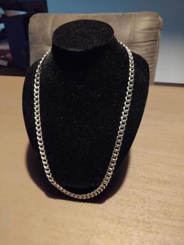 KETTING CUBAANSE SCHAKEL ZILVER TITANIUMSTAAL 57L X 6MM  beschikbaar voor biedingen