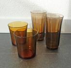 Duralex vintage glazen rookglas amber glas 4x retro glas, Huis en Inrichting, Glas of Glazen, Gebruikt, Ophalen of Verzenden, Glas