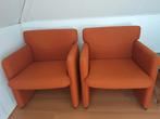 2 bruin/oranje kuipjes, Huis en Inrichting, Stoelen, Ophalen, Gebruikt, Twee, Bruin