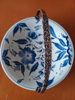 Delfts blauwe biscuitschaal met zilveren hengsel, Ophalen of Verzenden, Nieuw