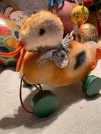 Vintage Steiff Eend op Wielen - Paasdecoratie, Antiek en Kunst, Antiek | Speelgoed, Ophalen of Verzenden