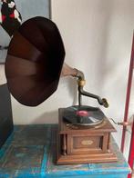 Prachtige grammofoon / Pathefoon met houten kap, Antiek en Kunst, Antiek | Tv's en Audio, Ophalen of Verzenden