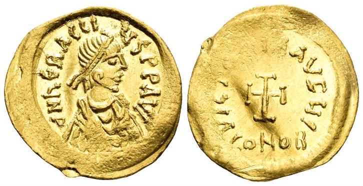 Heraclius. 610-641. AV Tremissis (1.49g, 15mm). Constantinop, Postzegels en Munten, Munten | Europa | Niet-Euromunten, Overige landen