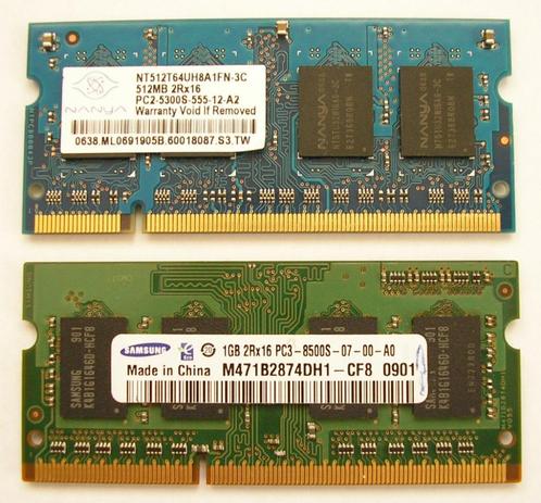 64/512MB/1GB SO-DIMM-geheugenmodule voor laptop, Computers en Software, RAM geheugen, Gebruikt, Laptop, Ophalen of Verzenden