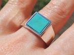 Vanoli 925 zilveren heren ring met turquoise maat 22, Vanoli, 20 of groter, Blauw, Amsterdam