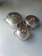 Te Koop: 3-delige pannenset merk: Fissler, Huis en Inrichting, Keuken | Potten en Pannen, Pannenset, Rvs, Zo goed als nieuw, Ophalen