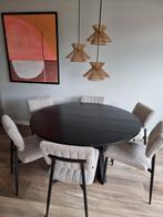 Woood Rhonda 150cm ronde eettafel zwart, Huis en Inrichting, Tafels | Eettafels, Ophalen, 100 tot 150 cm, Rond, Zo goed als nieuw