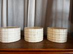 3 vintage lampenkappen ,voor hanglampen,stof, Huis en Inrichting, Lampen | Lampenkappen, Ophalen of Verzenden, Gebruikt, Rond