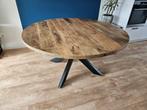 Eettafel mangohout rond 150cm, Huis en Inrichting, Tafels | Eettafels, Ophalen, Mango, industrieel, 150 tot 200 cm, Rond