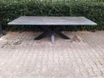 Grote tuintafel met Granieten blad en Stalen matrixpoot, Ophalen, Gebruikt, Rechthoekig, Metaal