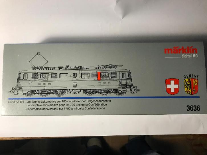 Marklin 3636 Ae 6/6 jubileum SBB/CFF Zwitsersland, Hobby en Vrije tijd, Modeltreinen | H0, Nieuw, Locomotief, Wisselstroom, Märklin