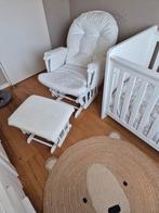 Witte Leren Schommelstoel met Voetenbank, Ophalen, Zo goed als nieuw, Overige typen