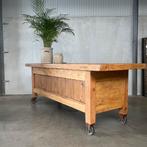 Oude houten toonbank, dressoir, vintage werkbank, keuken, Ophalen