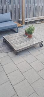 Salontafel op wielen, Tuin en Terras, Tuintafels, Ophalen, Gebruikt, Vierkant, Hout