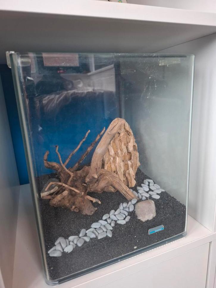 Vierkant aquarium van het merk Nano Cube rond gebogen glas, Dieren en Toebehoren, Vissen | Aquaria en Toebehoren, Zo goed als nieuw