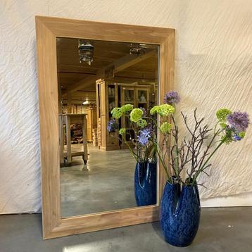 Spiegel (facet) - teakhouten lijst - 120 x 80 cm - TTM Wonen beschikbaar voor biedingen
