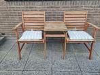 STEVIGE TUINBANK | HOUTEN DUOZIT | LOVE SEAT | TETE A TETE, Ophalen, Zo goed als nieuw, Hout, 2 zitplaatsen