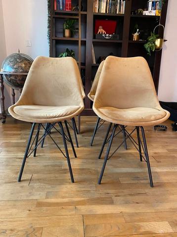 4 velvet stoelen, eetkamer, stoel,  beschikbaar voor biedingen