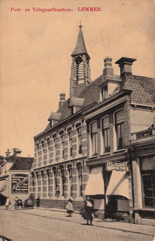 AY479 Lemmer Postkantoor Friesland 1908, Verzamelen, Ansichtkaarten | Nederland, Gelopen, Friesland, Voor 1920, Verzenden