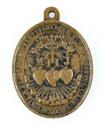 Medaillon Aartsbroederschap brons 41x30mm  b428, Antiek en Kunst, Ophalen of Verzenden