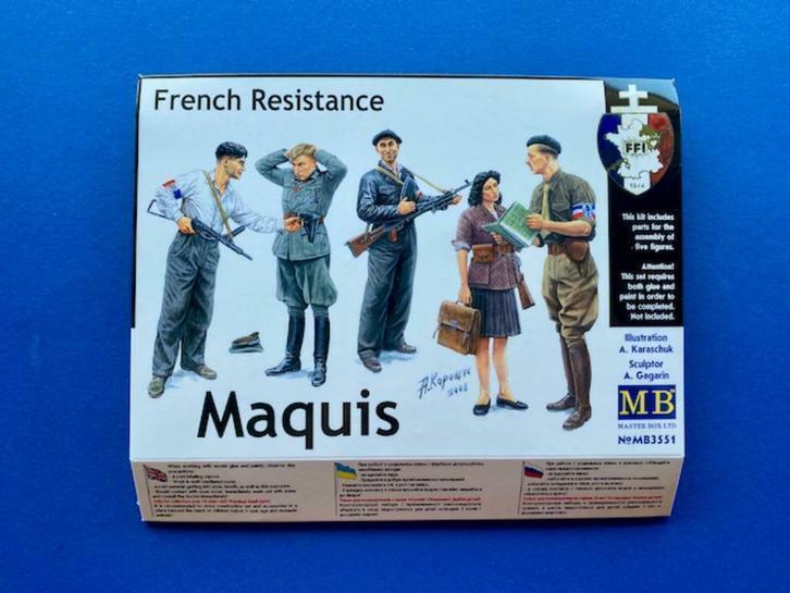 Masterbox	3551	"Maquis" - French Resistance	1/35, Hobby en Vrije tijd, Modelbouw | Figuren en Diorama's, Nieuw, 1:35 tot 1:50