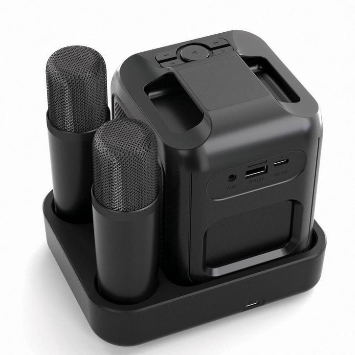 Karaoke set met 2 microfoons, Audio, Tv en Foto, Karaoke-apparatuur, Nieuw, Complete set, Ophalen