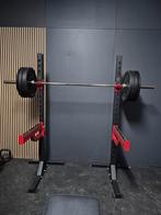 Squatrack / Squatsteunen met Halterset (Bumperplates), Sport en Fitness, Ophalen of Verzenden, Zo goed als nieuw, Benen, Overige typen