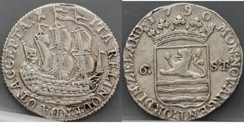 6 stuiver 1790 - scheepjesschelling 1790 Zeeland, Postzegels en Munten, Munten | Nederland, Losse munt, Overige waardes, Vóór koninkrijk