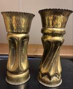 Unieke Messing Vazen Set, Huis en Inrichting, Woonaccessoires | Vazen, Ophalen of Verzenden, Gebruikt, Geel, Overige materialen