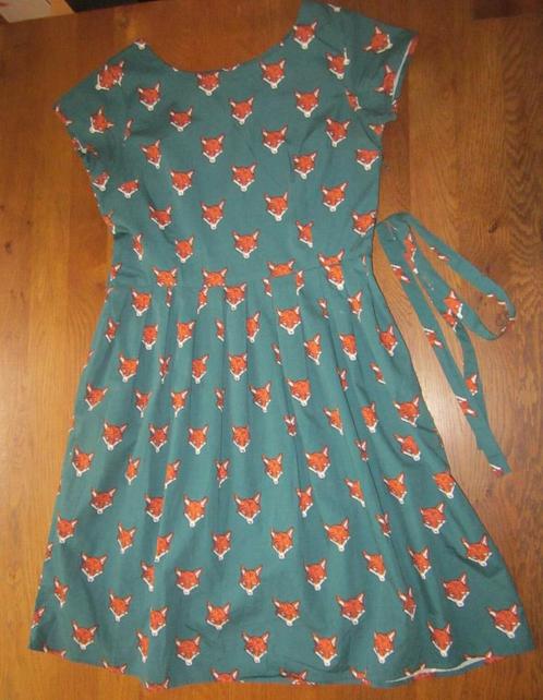 Run & Fly jurk 12/M groen met vossenkop als nieuw, Kleding | Dames, Jurken, Zo goed als nieuw, Maat 38/40 (M), Groen, Ophalen of Verzenden