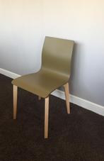 NIEUW 4 Italiaanse design stoelen hout groen gebogen zitting, Huis en Inrichting, Stoelen, Nieuw, Vier, Italiaans design, strak; massief hout; gebogen zitting