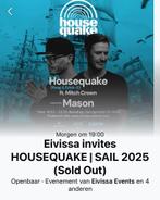 2 kaarten voor Housequake Sail  23-8-2025 met Roog&Erik E!, Twee personen