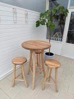 Barset / bartafel met barkrukken teakhout, Ophalen, Zo goed als nieuw