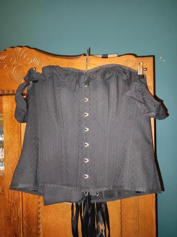 Zwart katoenen korset van corset story