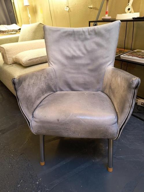 Dutch design vintage fauteuil Foxxy van Gerard van den Berg, Huis en Inrichting, Fauteuils, Gebruikt, Leer, Metaal, 50 tot 75 cm