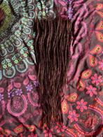 50 nieuwe aubergine/bruine human hair dread extensions 350€, Ophalen of Verzenden, Nieuw, Pruik of Haarverlenging