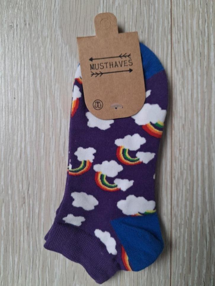 Enkelsokken regenboog blauw paars 36-43, Kleding | Dames, Sokken en Kousen, Nieuw, Sokken en Kniesokken, Overige maten, Blauw